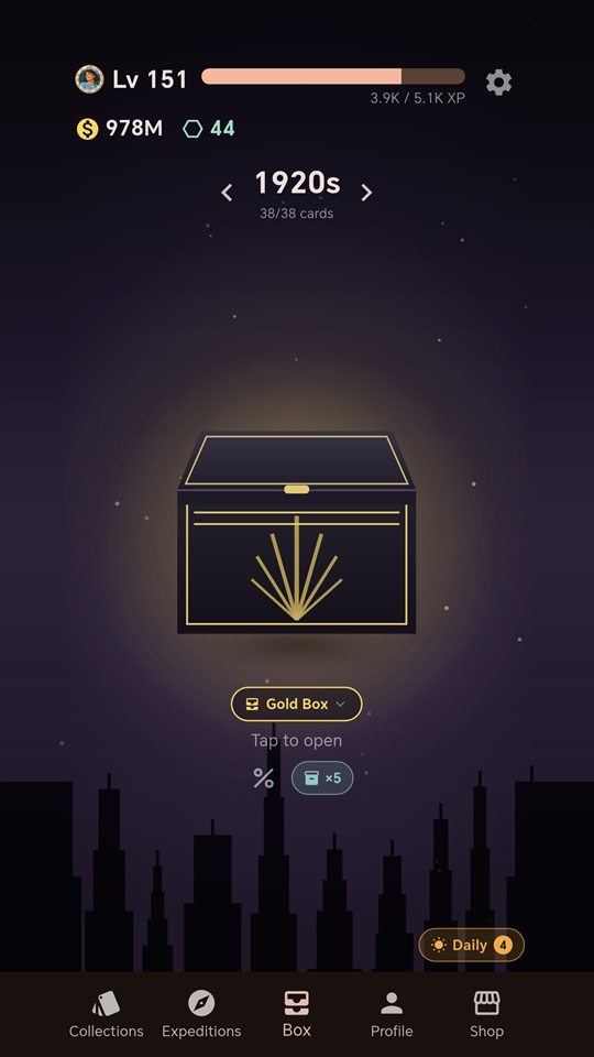 Box Collector: a 1920s box ready to open